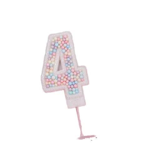 Factory price OEM wholesale with sticks birthday party cake decoration ceremony Rainbow small fresh wind digital foam candle wax