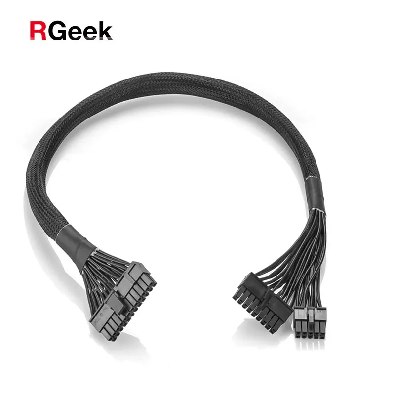 RGeek Standard Tinned Copper 18AWG 10 Pin + 18 Pin to 24 Pin ATX Power Supply Cable for Corsair Modular RM1000 RM850 RM750 RM650