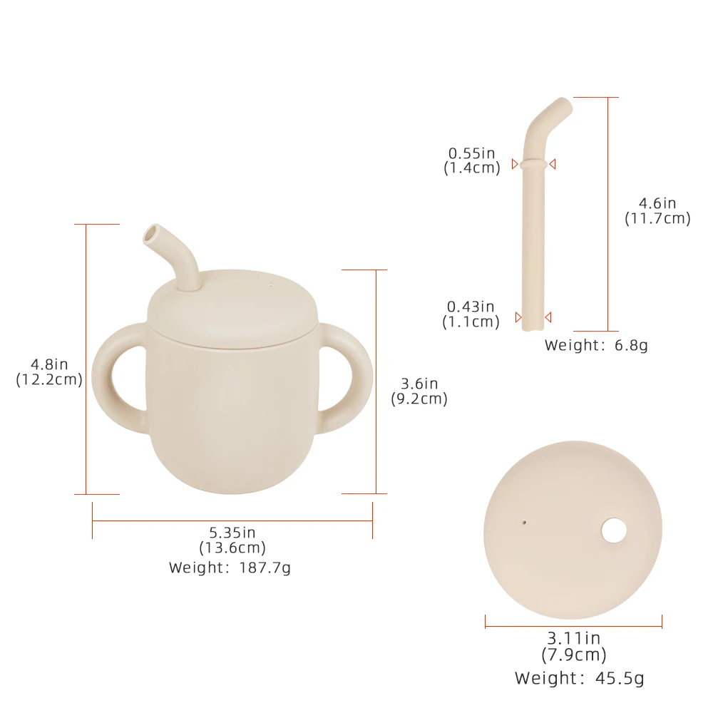 New Arrival Eco-Friendly Sippy Cups snack containers Non-Toxic Silicone Baby Straw Cup, Safe for Baby Use