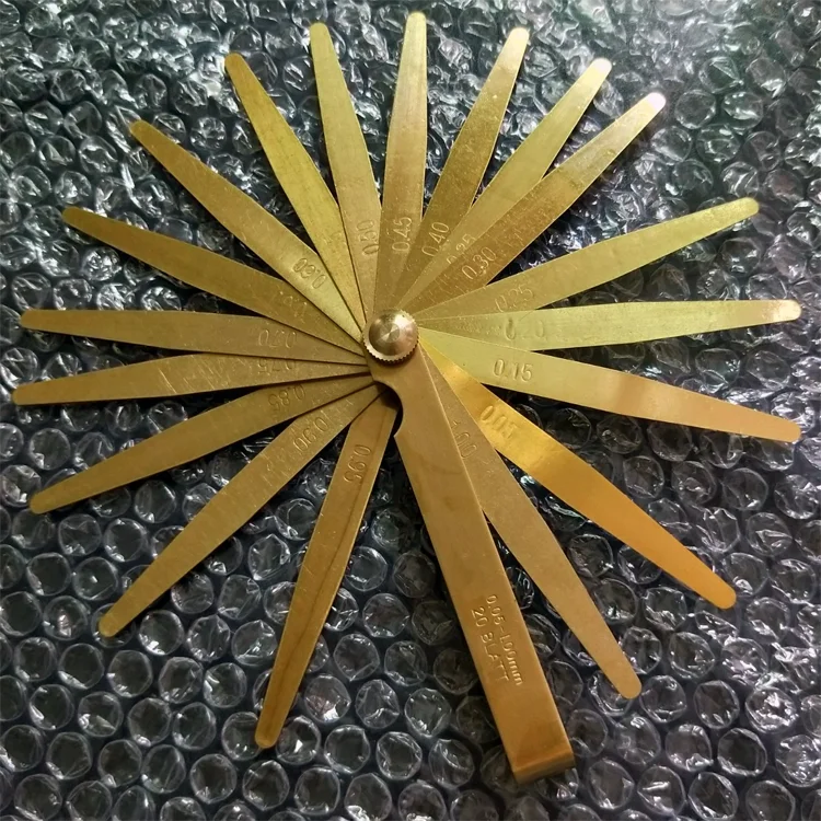 Good quality Brass feeler gages  100mm length  brass gap gauge 20 blades/set