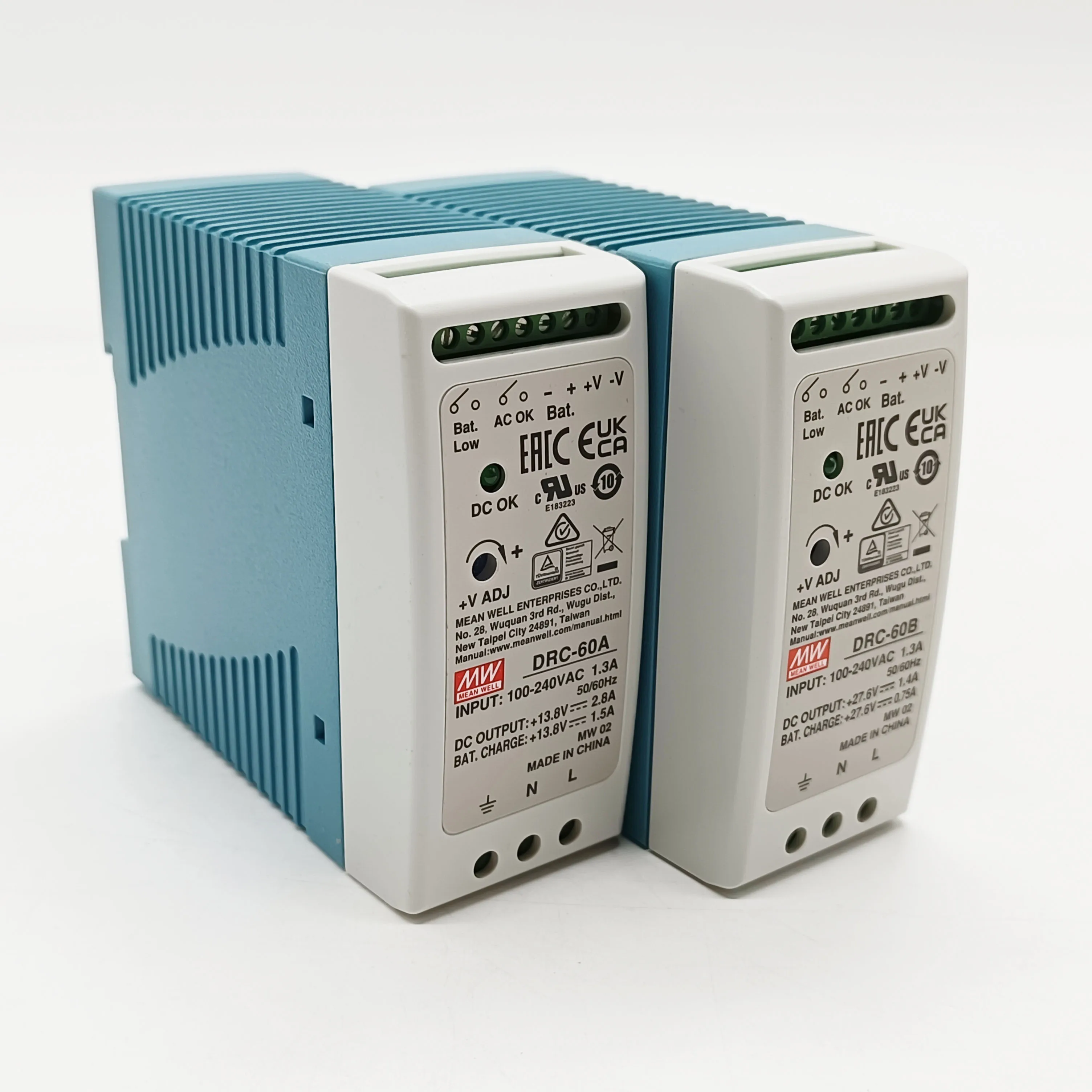 Mean Well DRC 24V din rail power supply 40W 60W 100W 180W Meanwell switching power supply with global certificates