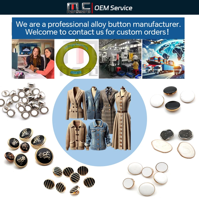 OEM Custom Simple Luxury Multi Size Metal Custom Button Zinc Alloy Shank Buttons Coats Button for Women