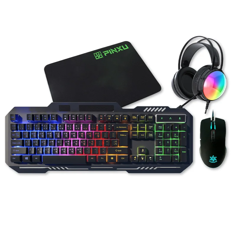 Hot Sale High-Precision Boosts Gaming Performance 4-in-1 Ergonomic Gaming Keyboard and Mouse Combo