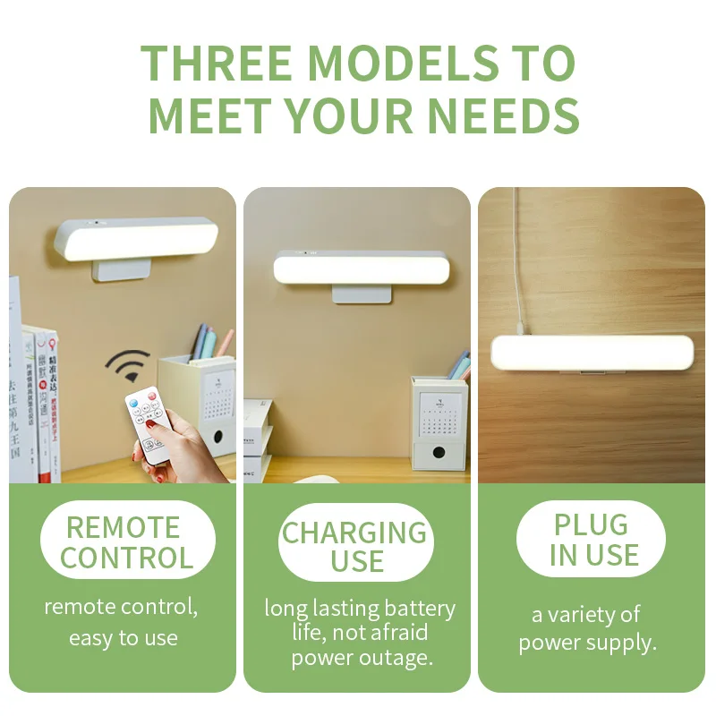 Factory magnetic reading lamp rechargeable usb led lamp without power cord lithium battery charging led dormitory lamp
