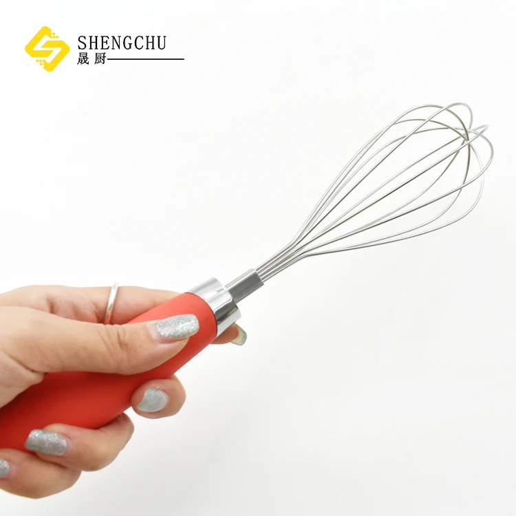Хит продаж многоцелевой кухонный венчик из нержавеющей стали с пластиковой ручкой для взбивания яиц Миксер