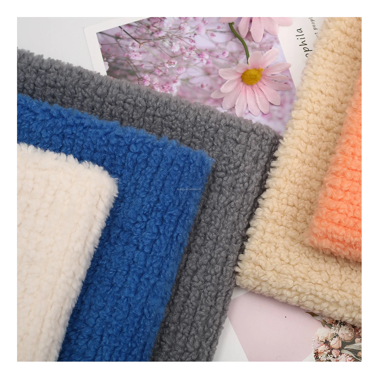 Wheat Spikes Clothing 100% Polyester Recycled Sherpa Fleece Fabric for Sweater pullover Shoes Hats Scarves Toys