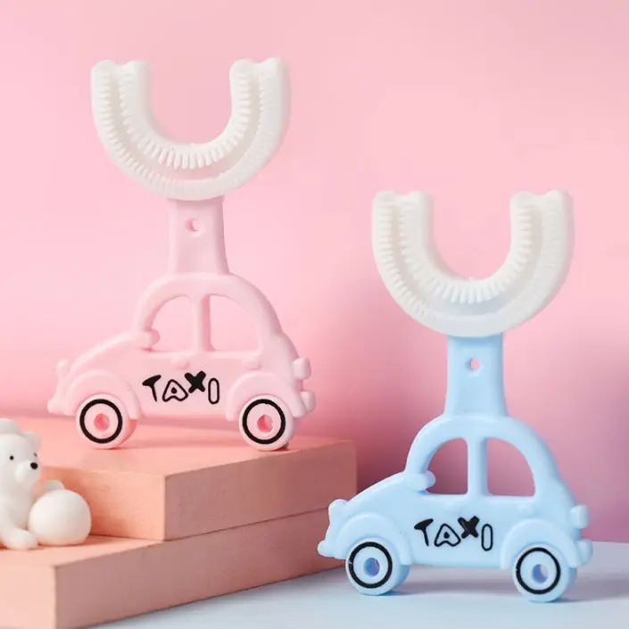 Hot fashion 360 Degree U-Shaped Baby Toothbrush Food-Grade Silicone Children Toothbrush