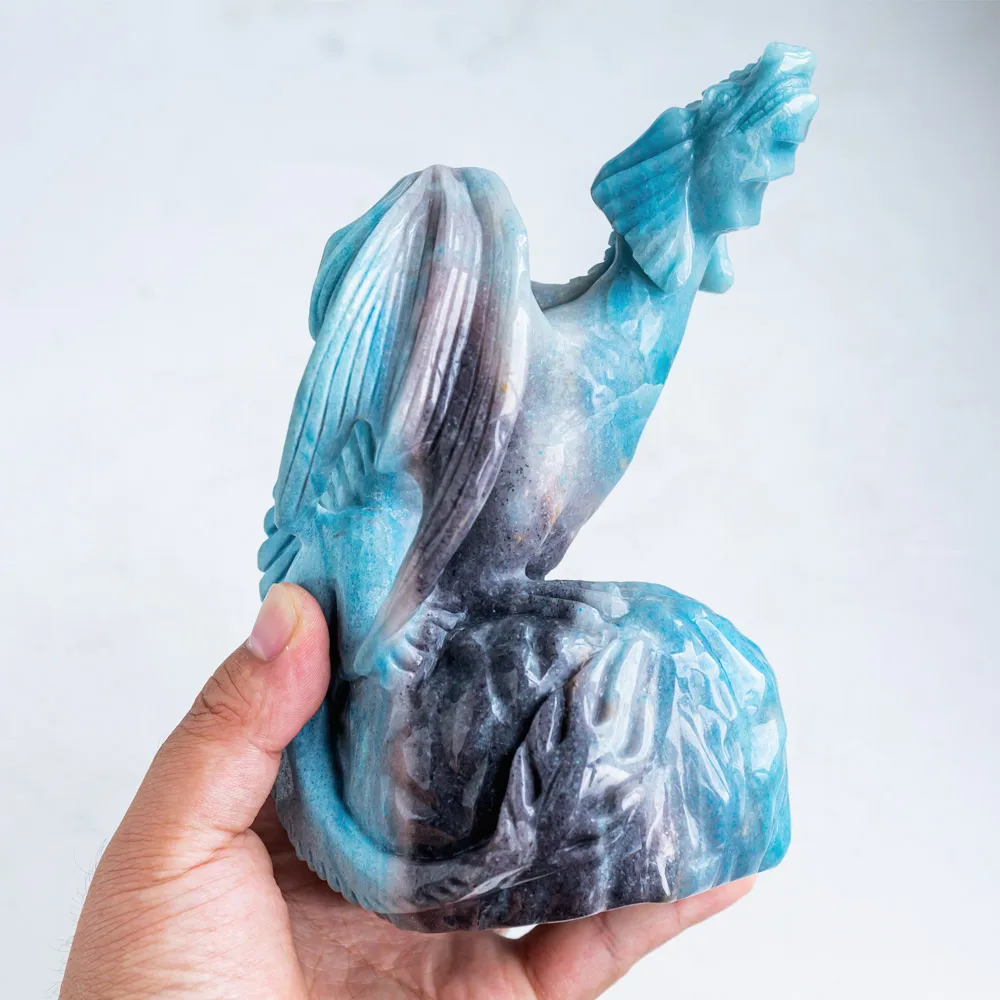 Wholesale Natural Hand Carved Trolleite Crystal Fly Dragon Skulls Folk Crafts Healing Stone For Hallowmas Decoration