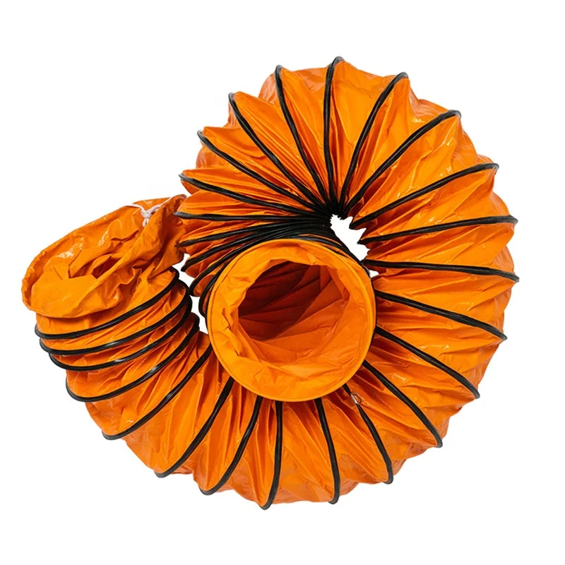 Engineering using fire rate waterproof spiral PVC fabric 300mm flexible air duct