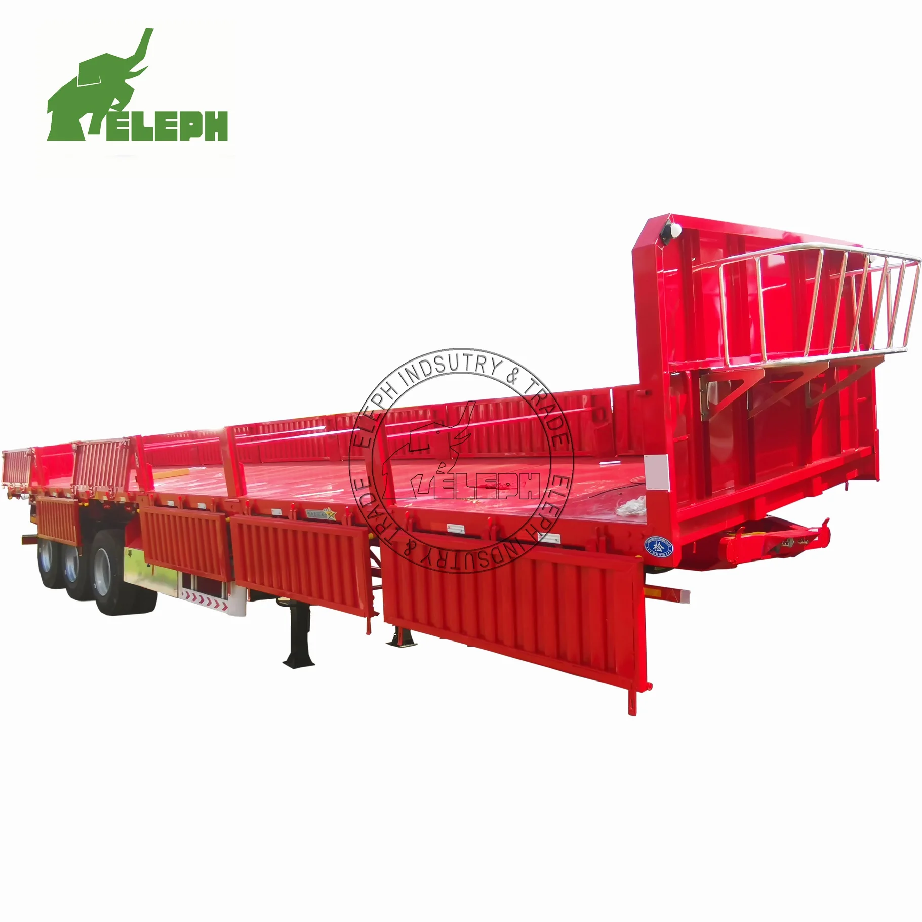 china hydraulic lift side tipping dump truck semi trailer for sale 07