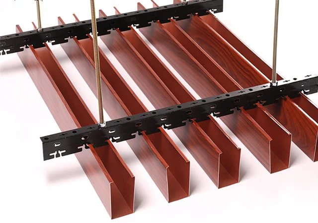 Cost Price Aluminum Linear Wood Baffle Ceilings System Metal Decorative Suspended Ceiling