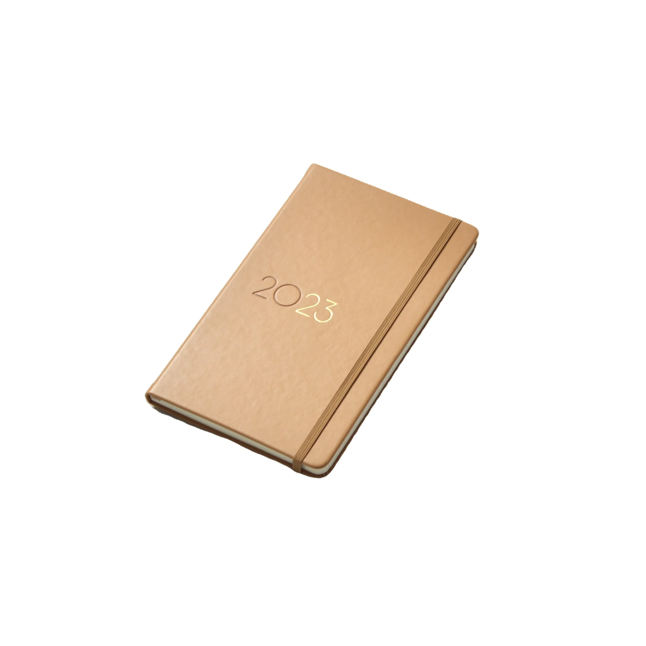 Manufacture Customizable FSC-Certified Paper Notebook PU Leather Deboss Golden Logo Diaries Journals Notebooks 2023 Planners
