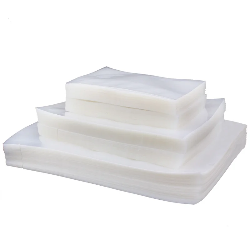 3 Side Sealed Food Grade Heat Seal Transparent Plastics Vacuum Bags Clear Food Packaging for Dry Food Frozen Meat Seafood