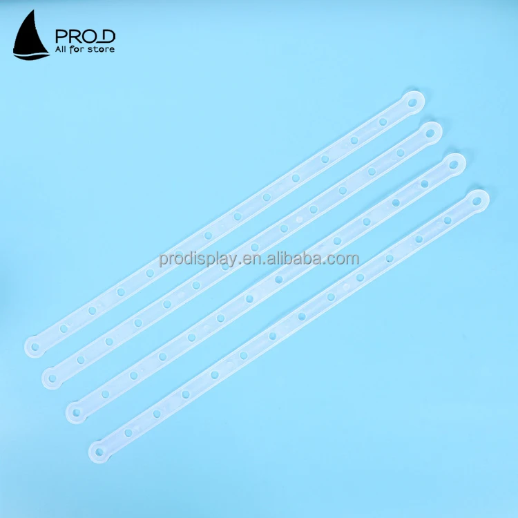 Shopping mall 14 hole long white plastic clothes hanger connect strip