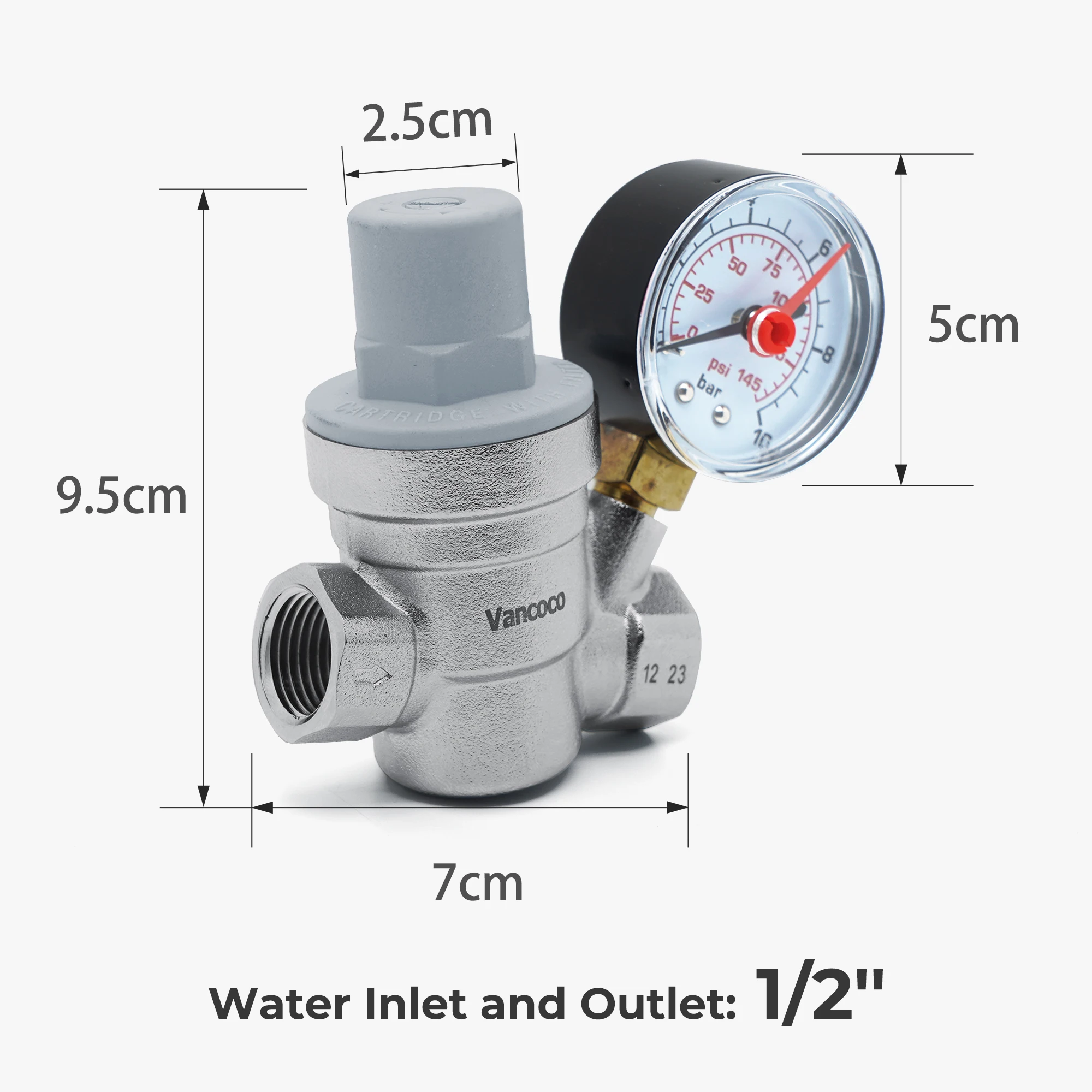 Hot Selling 1/2 Water Pressure Regulating Valve Brass Reducing Valves With Gauge