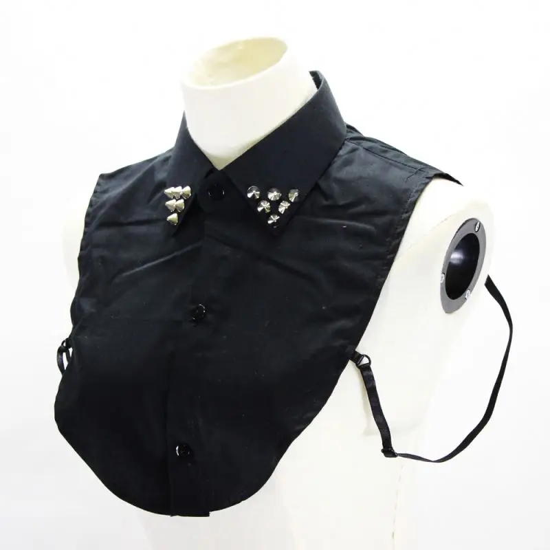 Fashion New Hot Selling Punk Studs Rivets Ladies Shirt Faux Cotton Collar Necklace