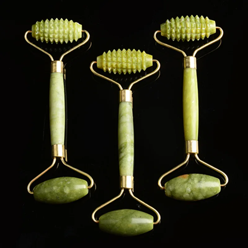 Dual Head Facial Slim Massage Roller Jade Face Slimming Body Head Neck Massage Tools Nature Face Sliming Spike Roller
