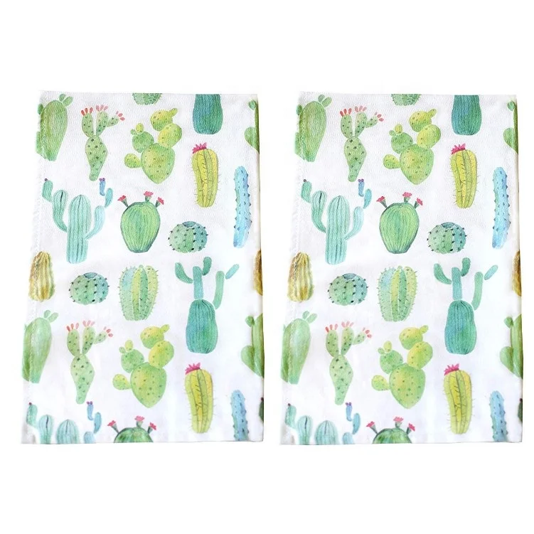 Meita Home Natural cotton standard size sublimation printed wholesale cotton canvas duck fabric set of 3 kitchen tea towels