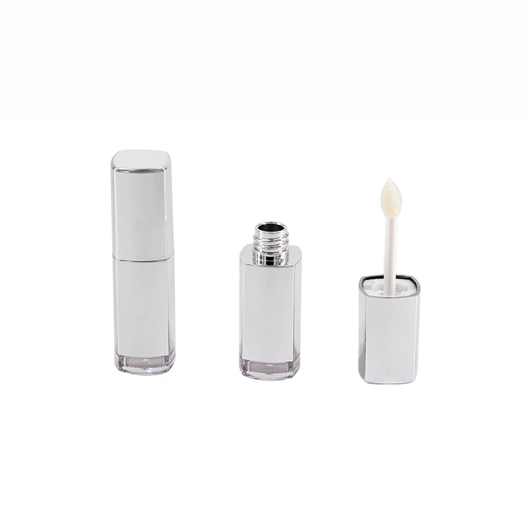 Custom Luxury Empty Liquid Lipstick Container Square White Color Lip Gloss