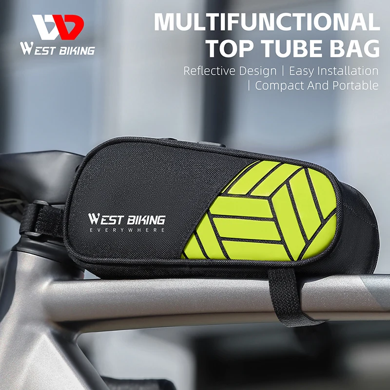 WEST BIKING Multifunctional Top Tube Bag Compact Portable Bicycle Bag 1L Large Capacity Outdoors Sports Cycling Equipment