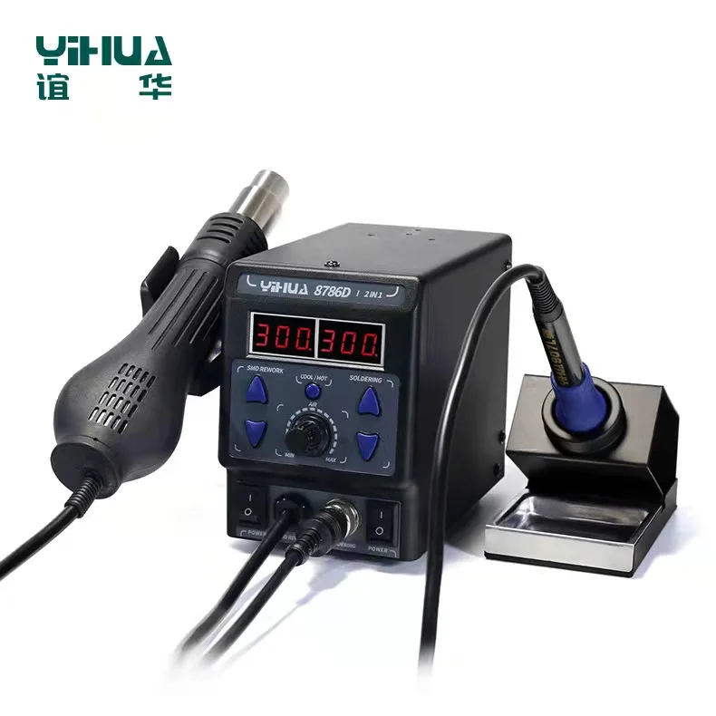 Паяльная станция Yihua 8786D 2 в 1 с горячим воздухом