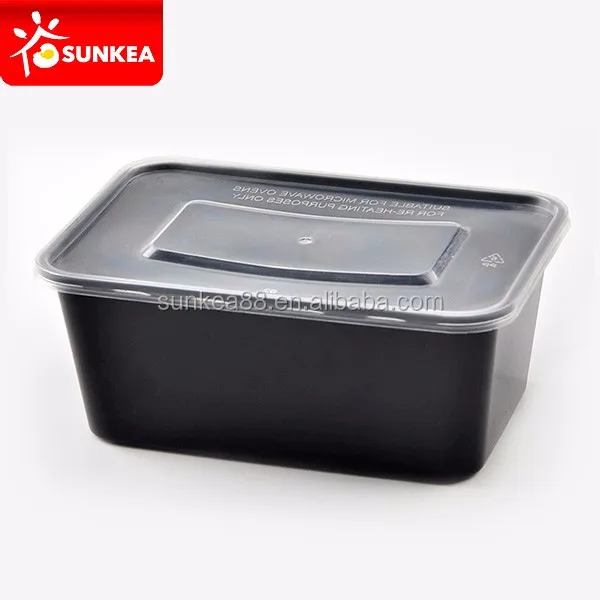 500ml 750ml PP clear rectangular food plastic container and lid