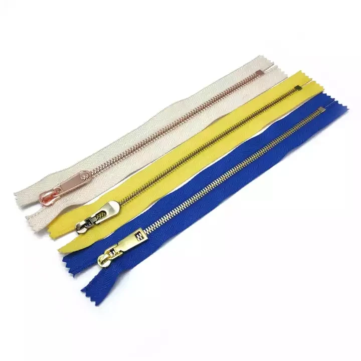 Heavy Duty Close End Brass Metal Zipper Private Label Bag Accessories Brass Teeth Industrial Metal Zipper For Bag