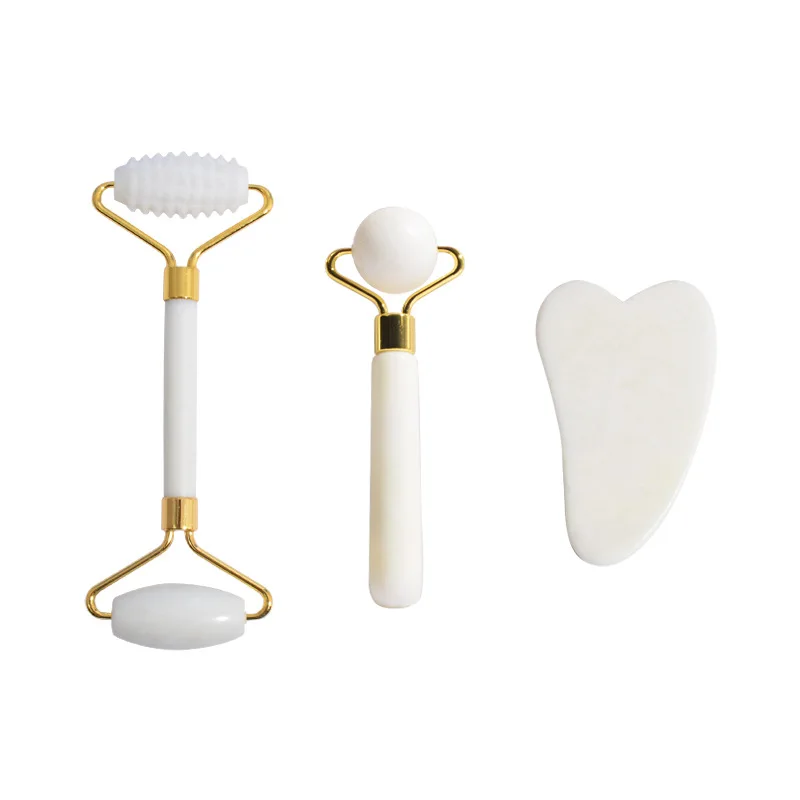 High Quality Jade Roller Skin Care Massage Noise Free Natural Facial Guasha Set With