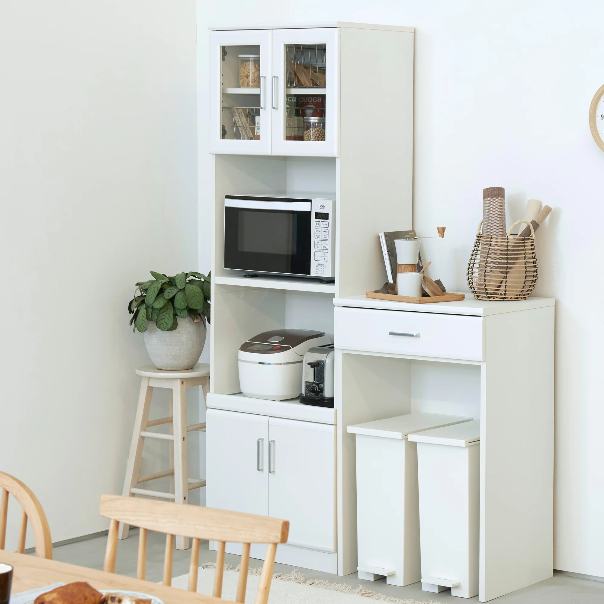 Modern Japanese Style Furniture Ready to Assemble Wooden Kitchen Cabinets for Home Storage