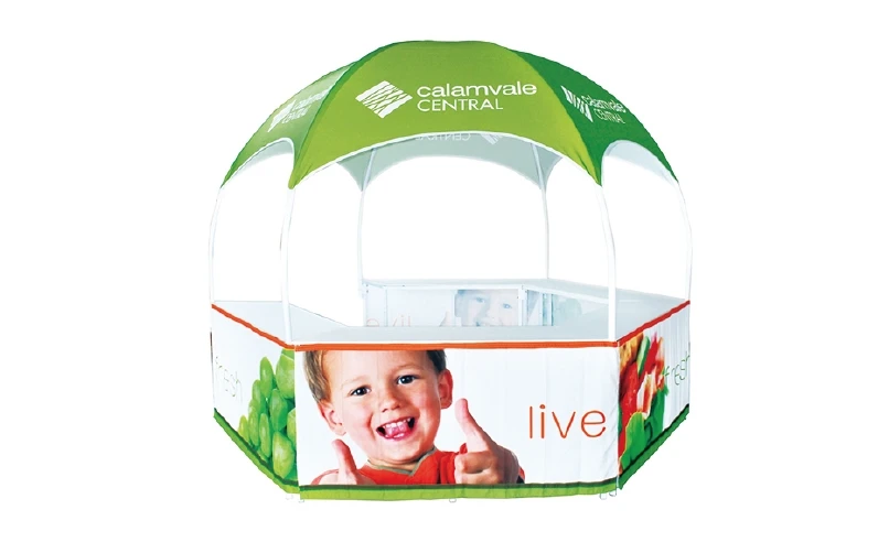 Hexagon Advertising Kiosk Canopy Pop Up Dome Tent With Custom Printing
