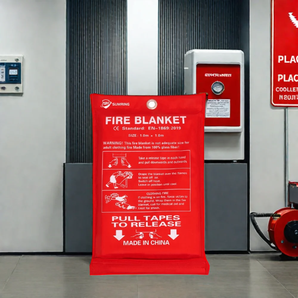 Fire Blanket 1*1M Fighting Equipment Fiberglass Cloth Welding Safety Emergency Suppression Fire Blanket