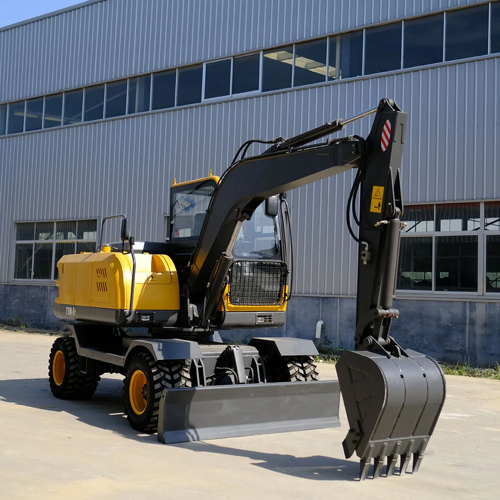 New Chinese CE wheel excavator high digging power 4 tires for construction site mini excavator machines