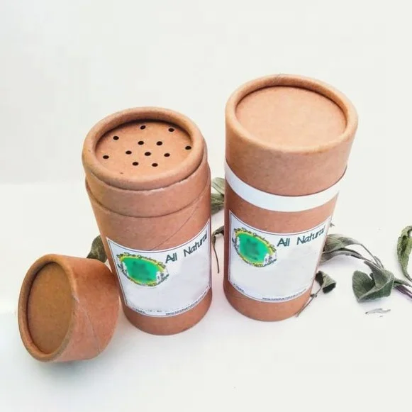 Customized Loose Powder Cardboard Cylinder Container Round Sifter Jar 50G Paper Tube With Sifter