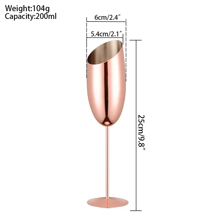 Best Selling 200Ml Party Champagne Glasses & Flutes Stainless Steel Retro Wedding Goblet Red Wine Glasses