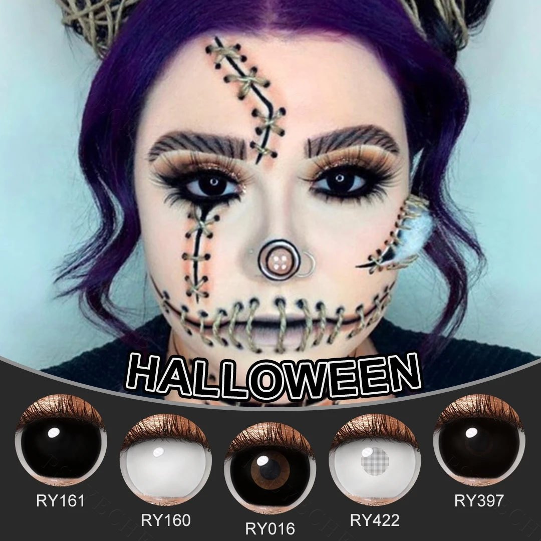 Free Shipping sharingan contact lenses Pseyeche Halloween Whiteout Sclera Mason Contact lens Kakashi Sasuke colored contacts