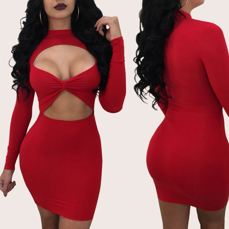 Ikebel Customized Women Dress Ladies OEM Hollow Out Dress Vestido Elegantes Sexy Mini Prom Knitted Dresses