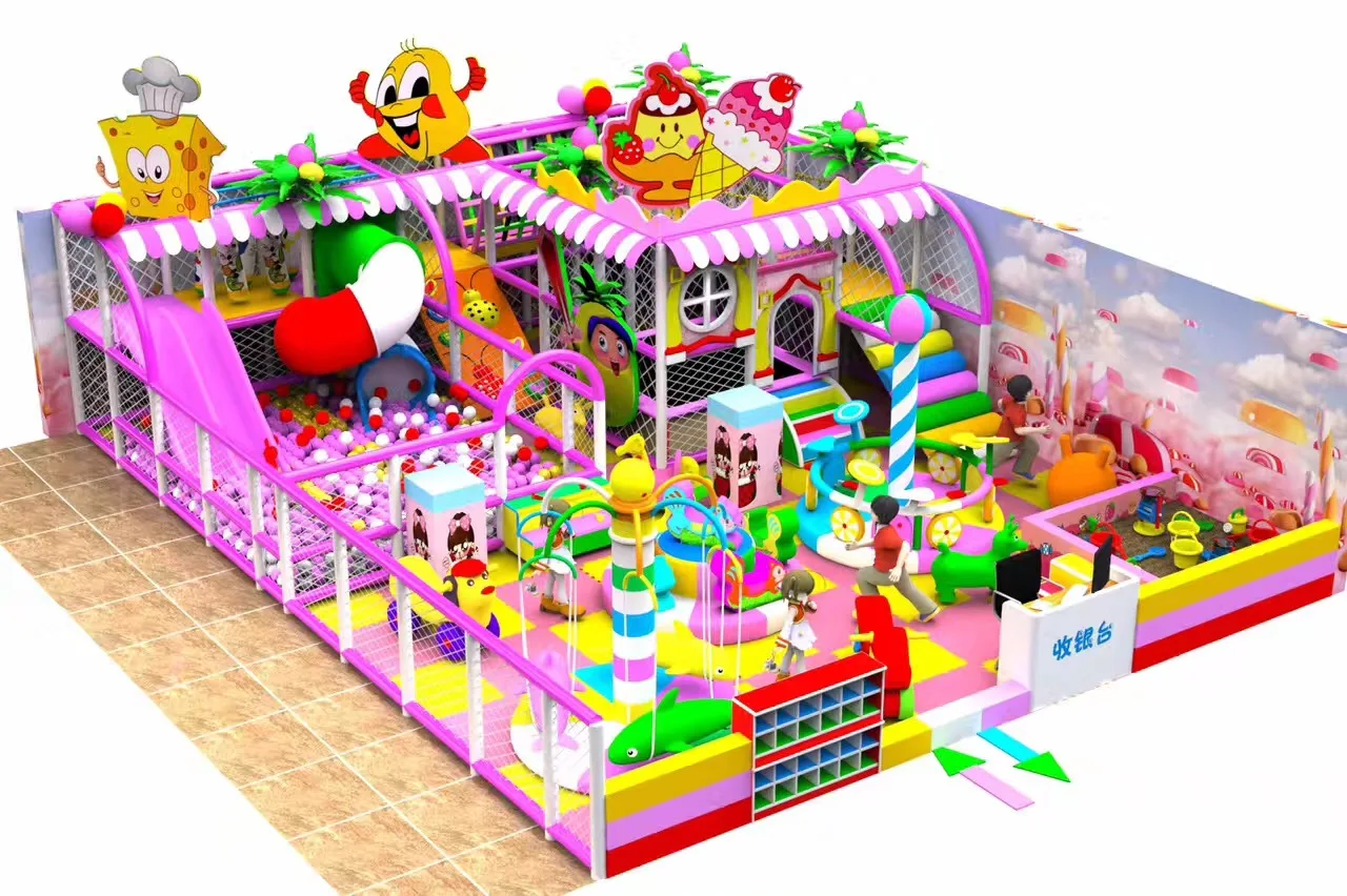 2024 new design kids soft playground candy color indoor playground for sale