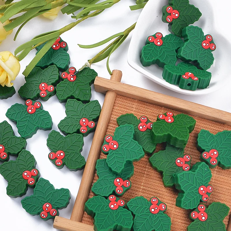 Loose Beads Silicone Beads 2021 New Christmas Fruit for Teether Anti-Dropping Chain Jewelry Accessories B0091 BabyOther Loose B