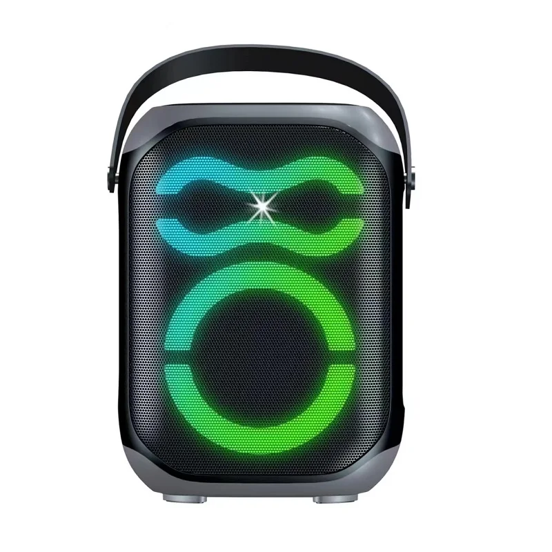 Partybox Portable Outdoor Speaker Karoke Speaker Plastic Active Loud Speaker Music Player Audio System Party Double 8 Inch Black