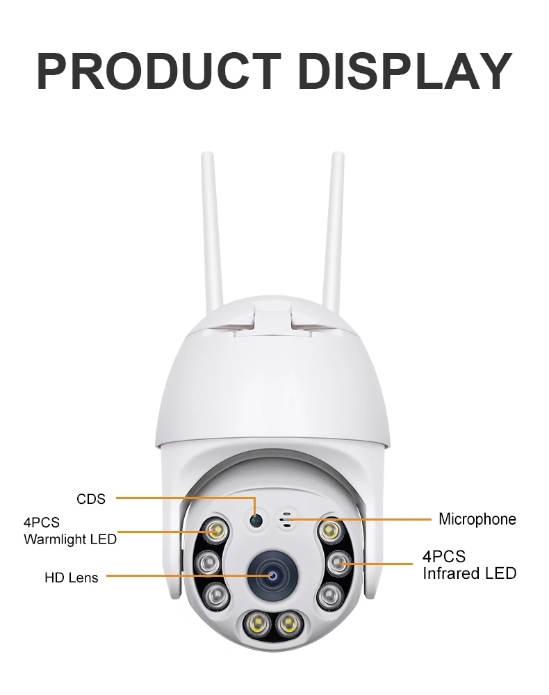  1080P наружная водонепроницаемая Wi-Fi IP-камера Tuya 3.0MP Беспроводная система видеонаблюдения для дома PTZ безопасные