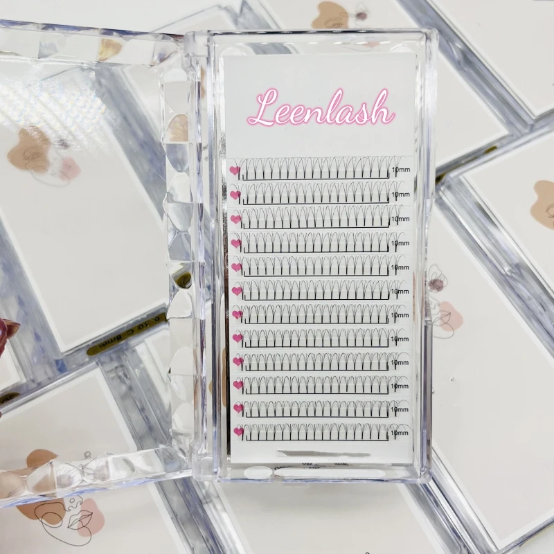 Dark Black Premade Volume Lash Extensions Russian Premade Volume Pre Made Fans Eyelash Extensions