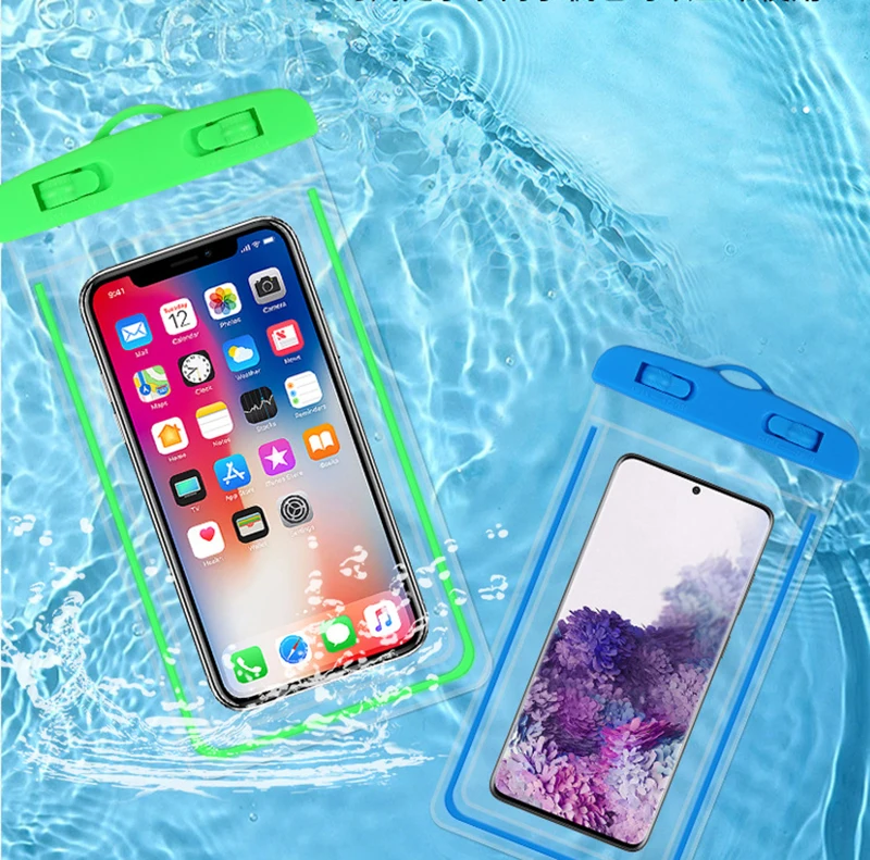 Night Light Mobile Phone IPX8 Phone Case Clear Waterproof Bag Pouch Pvc Water Proof Universal Cell Phone Bag For Iphone