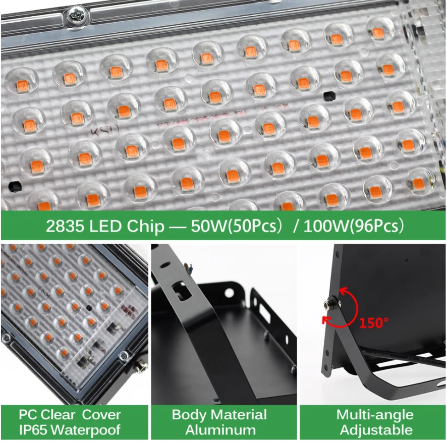 2021 г. высокопроизводительная лампа PPFD для выращивания растений полноспектральная гидропонная Светодиодная 100 вт