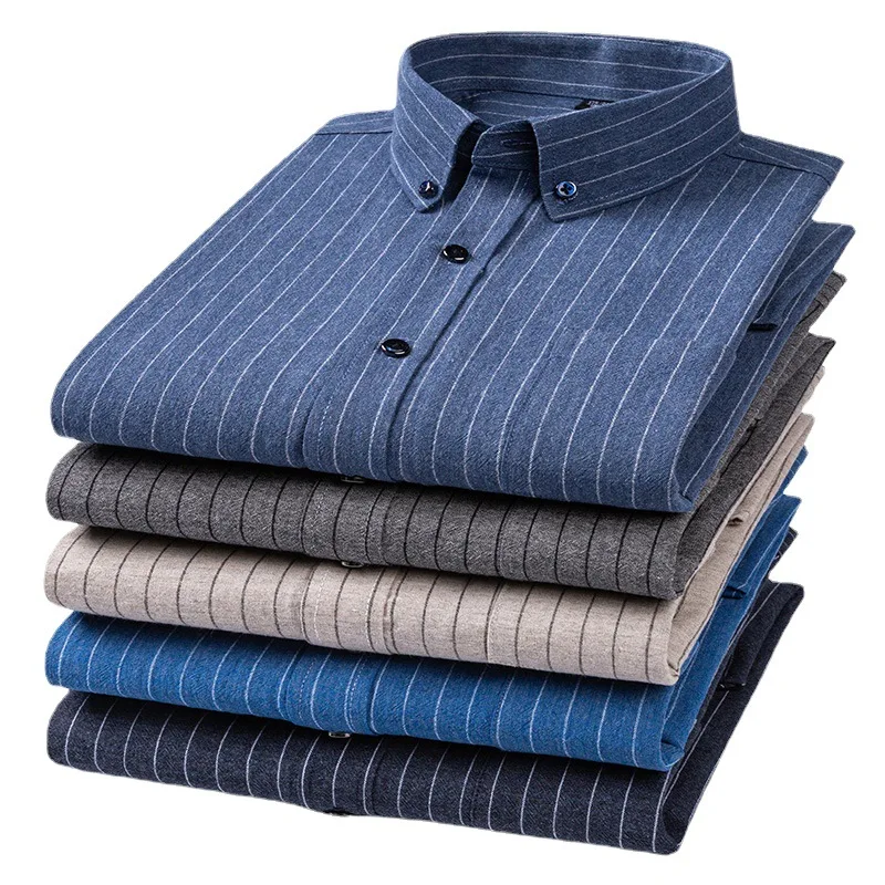 Custom logo flannel casual ground wool plaid shirt for men