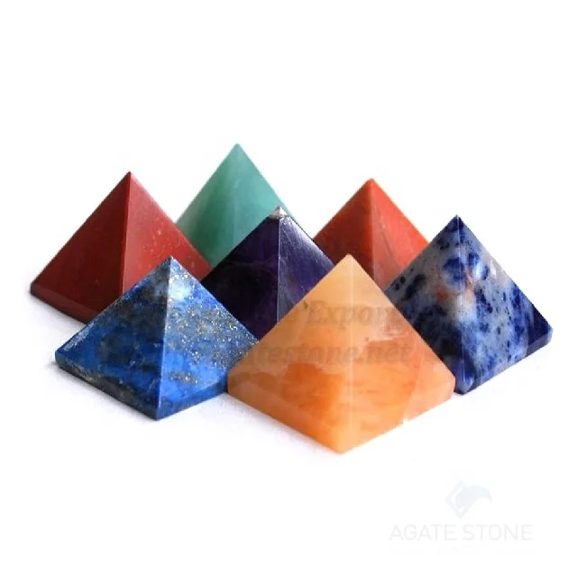 7 Chakra Crystal Pyramid Set for Chakra Balancing | Wholesale Chakra Pyramids