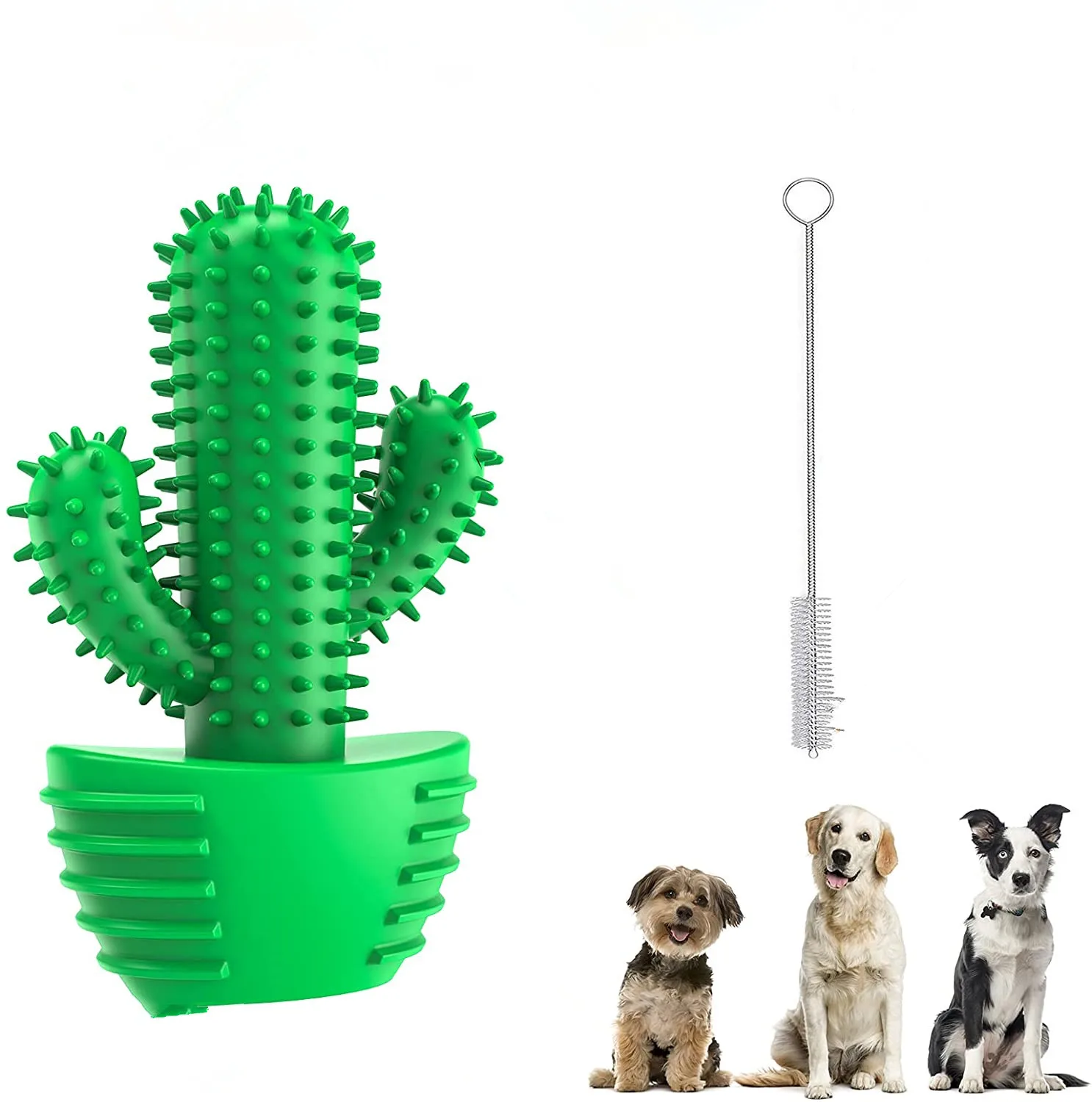 Wholesale Rubber Dog Squeaky Toys for Aggressive Chewers Cactus