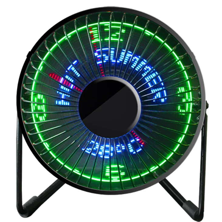 Металлический Настольный USB вентилятор со светодиодными часами сообщениями температурой Электронная новинка рекламные подарки на день Святого