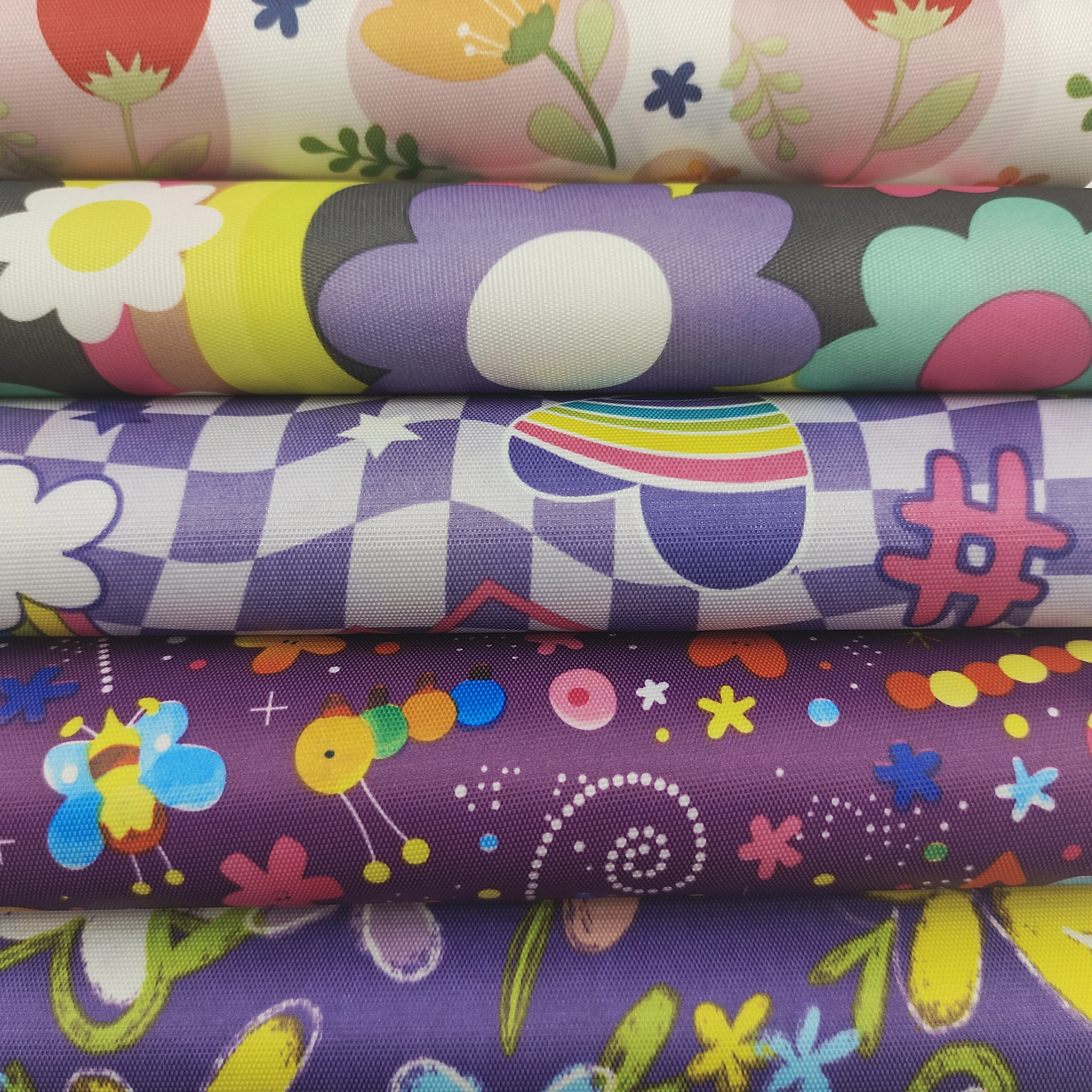 Hot Selling 100% Polyester Plaid Pattern Waterproof Oxford Fabric 420D PVC Woven Twill Style for Girls