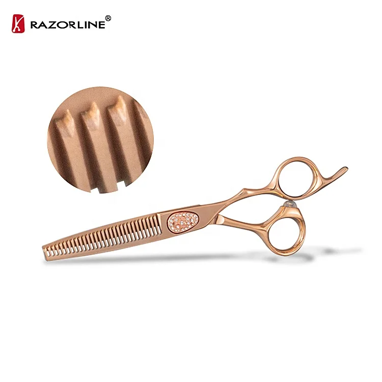FX07RG Christmas Gift Art Tools SUS 440C Stainless Steel Hair Scissors Sharp Hairdressing Cutting Scissors
