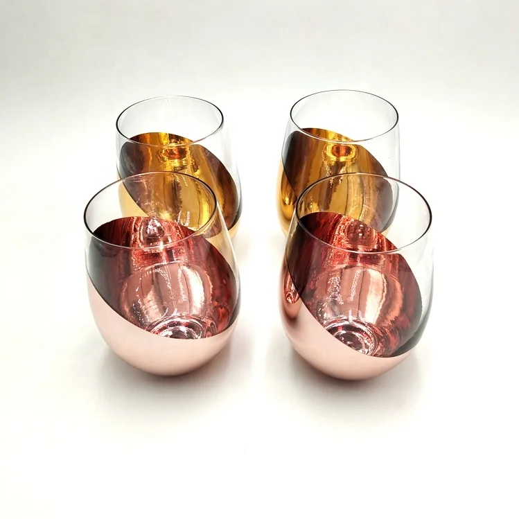 copper color wine glasses cup stemless wine glass for home decor